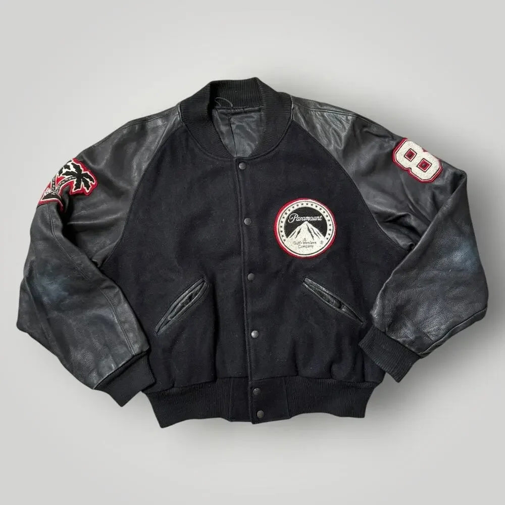 RARE VTG 1987 Beverly Hills Cop 2 Production Team Mens XL Jacket Leather Wool